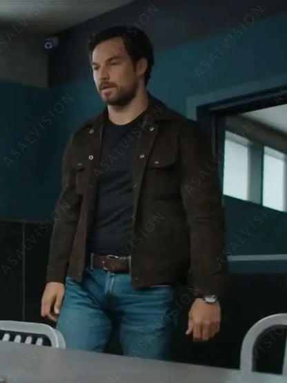 Cole Ellis Wild Cards Giacomo Gianniotti Brown Suede Jacket