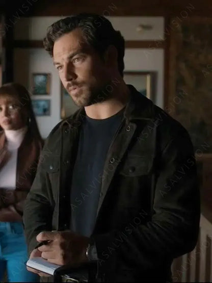 Cole Ellis Wild Cards Giacomo Gianniotti Brown Suede Leather Jacket