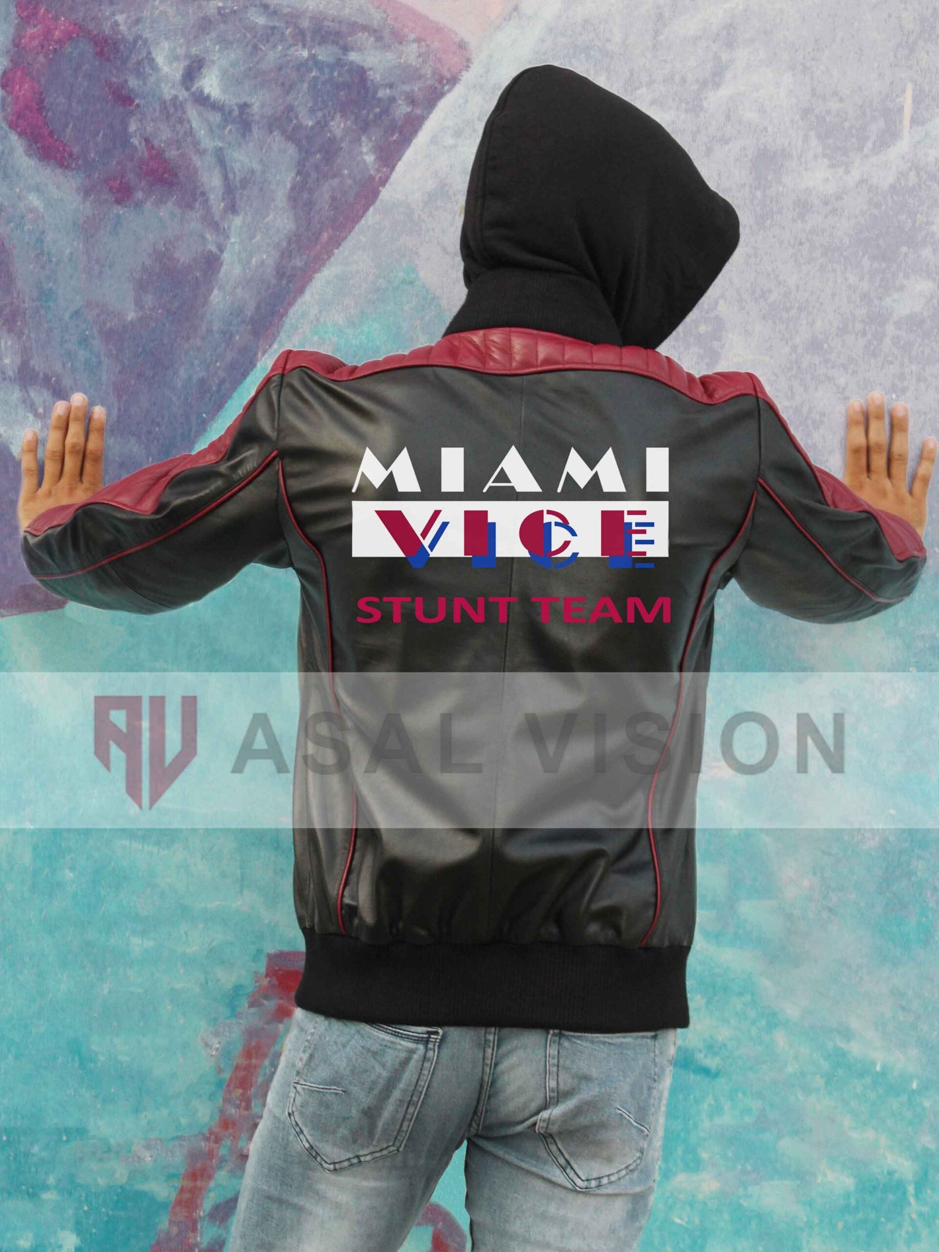 Colt Seavers The Fall Guy Ryan Gosling Stunt Team Bomber Leather Jacket With Hood