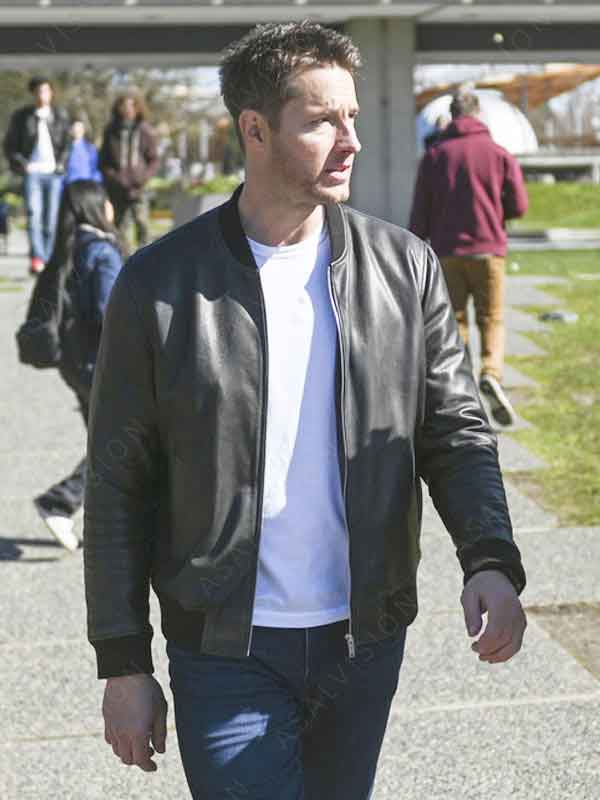 Colter Shaw  TV Series Tracker Season 1 Justin Hartley Black Leather Bomber Jacket