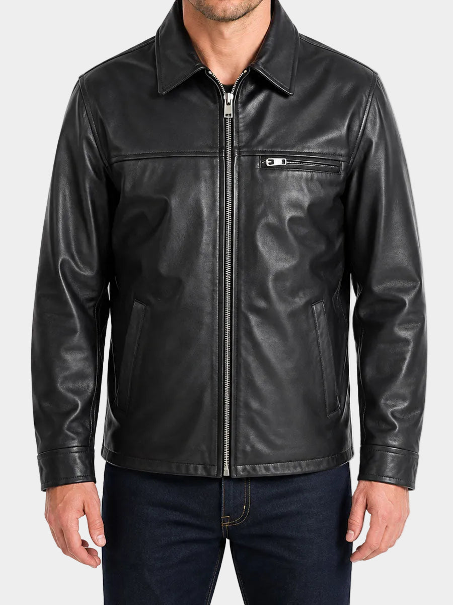 Coltrane Black Leather Jacket