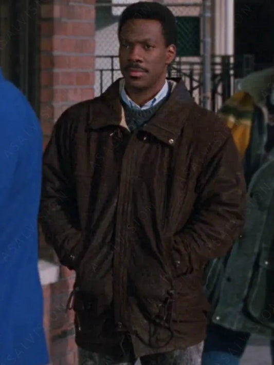 Coming to America Eddie Murphy Brown Leather Jacket