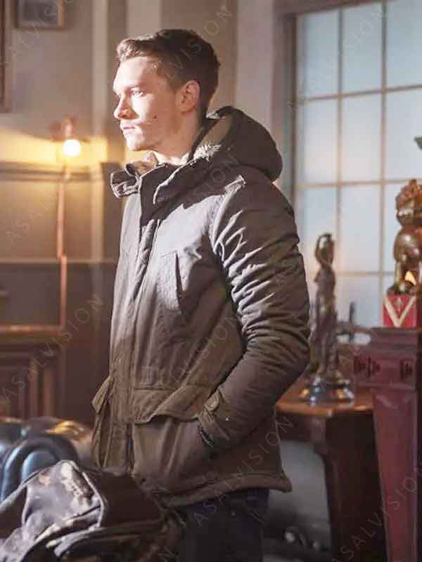Connor Storrie Movie April X 2024 Baxter Grey Sherpa Hooded Jacket