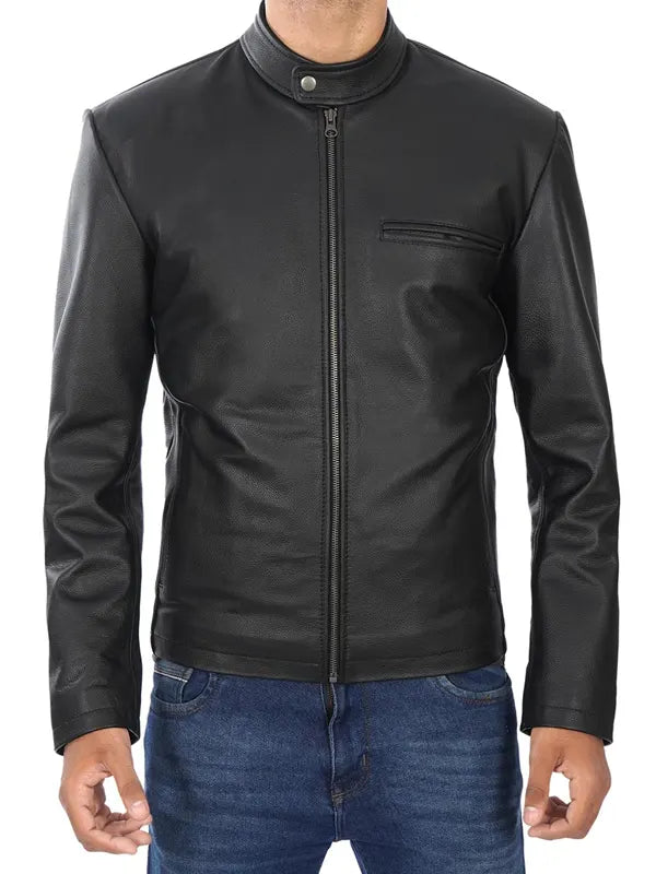 Cowhide Black Leather Jacket