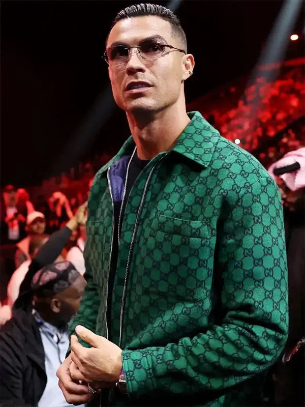 Cristiano Ronaldo CR7 Reckoning Fight Night Green Wool Jacket