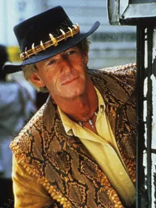 Crocodile Dundee Paul Hogan Snakeskin Leather Jacket