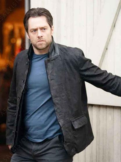 DS John Rebus TV Series Rebus 2024 Richard Rankin Leather Black Jacket