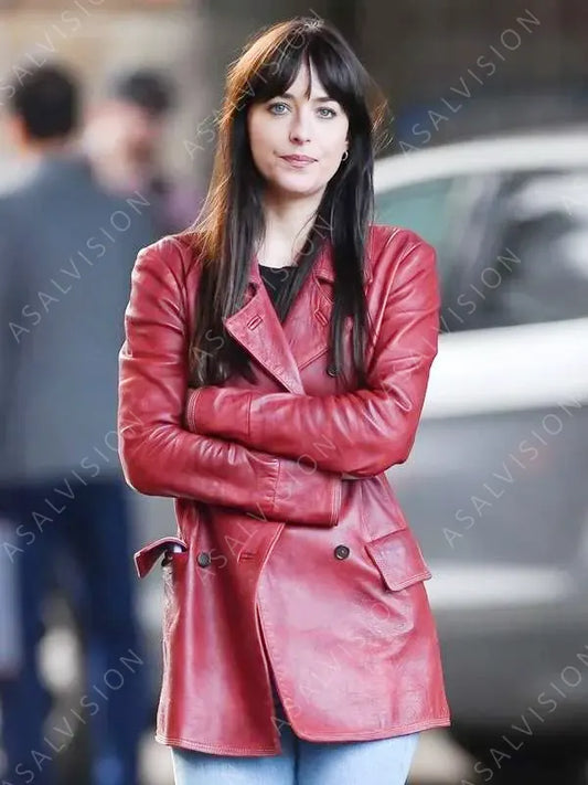 Dakota Johnson Madame Web 2024 Leather Coat