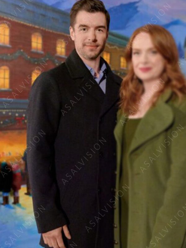 Dan Jeannotte Our Christmas Mural 2023 Black Wool Peacoat