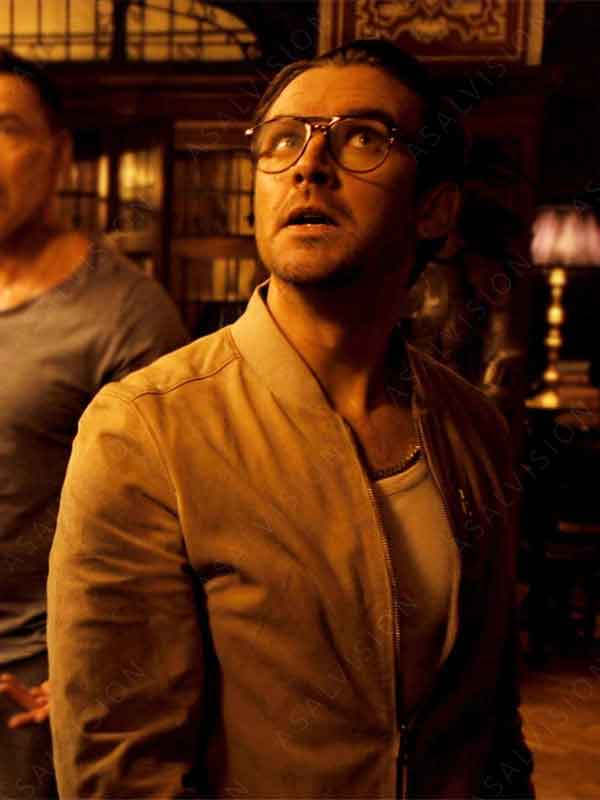 Dan Stevens Movie Abigail 2024 Frank Beige Bomber Jacket