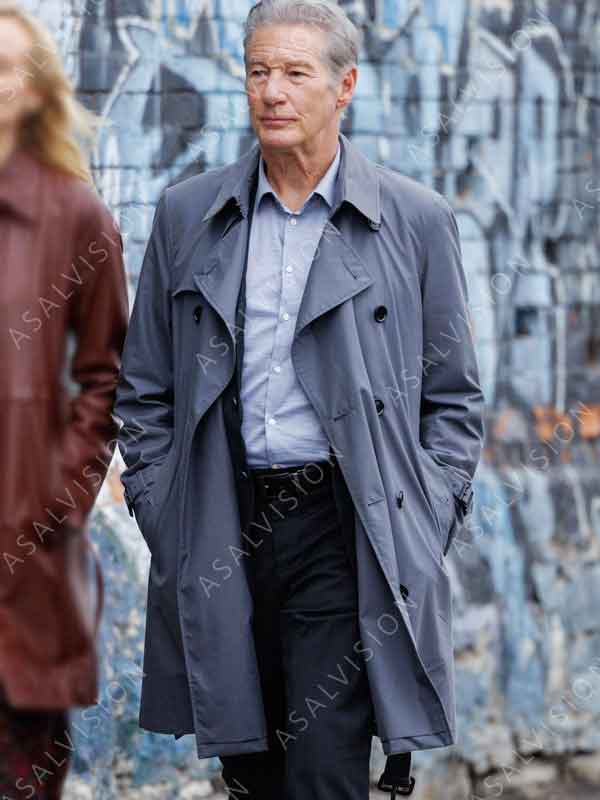 Daniel Bloch Movie Longing 2024 Richard Gere Gray Cotton Trench Coat