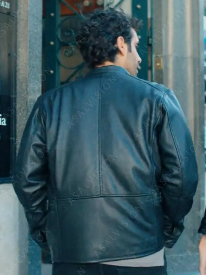 Daniel TV Series Gangs Of Galicia S01 Tamar Novas Black Leather Jacket