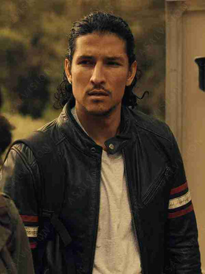 Danny Ramirez TV Series Black Mirror Season 6 Hector Black Leather Jacket