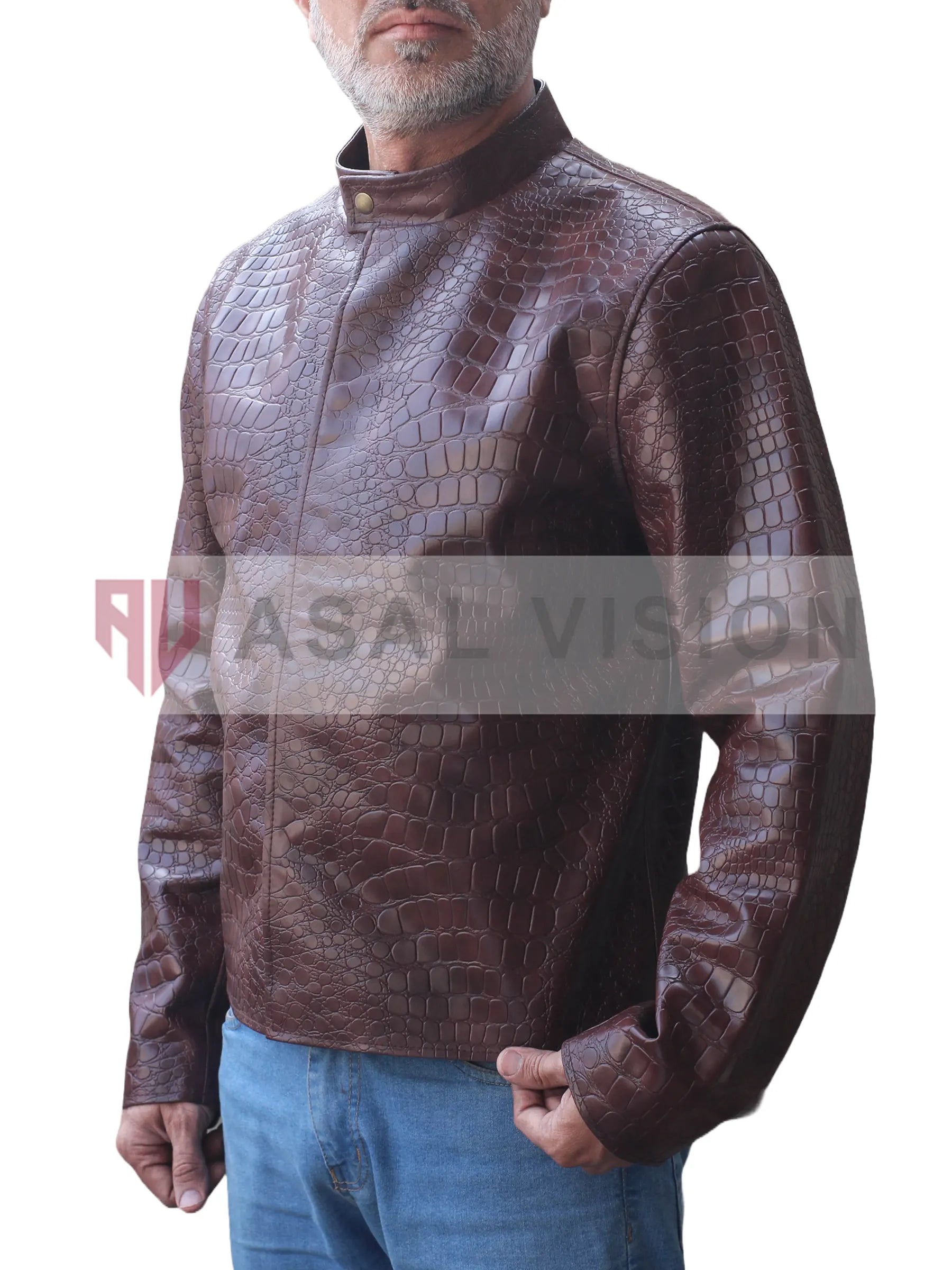 Dante Movie Fast X 2023 Jason Momoa Brown Crocodile Leather Jacket