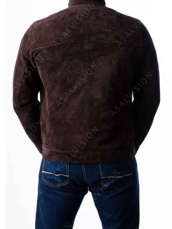 Dark Brown Suede Leather Jacket For Mens