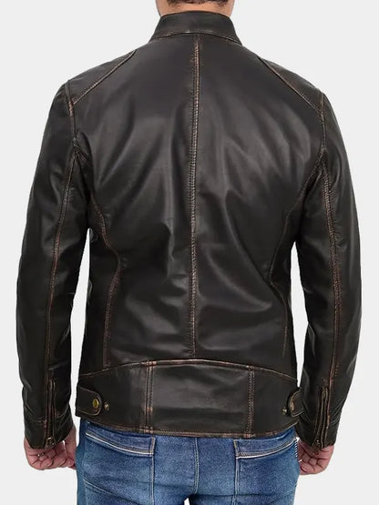 Dark Brown Vintage Leather Jacket