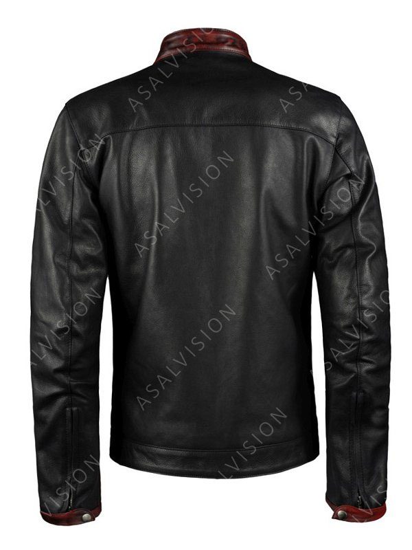 Dark Knight Christian Bale Leather Biker Black Jacket