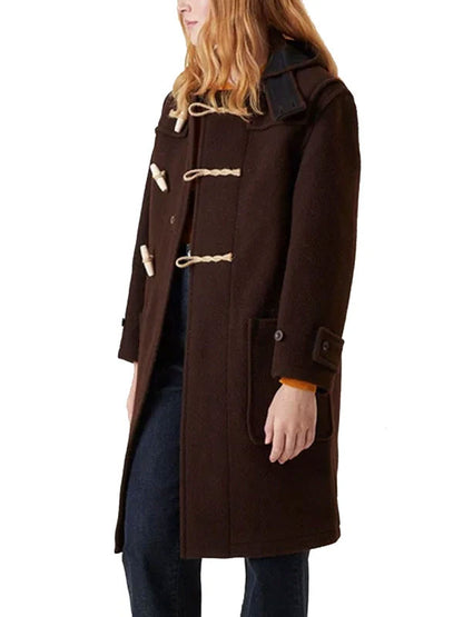 Elara Dark Brown Duffle Coat