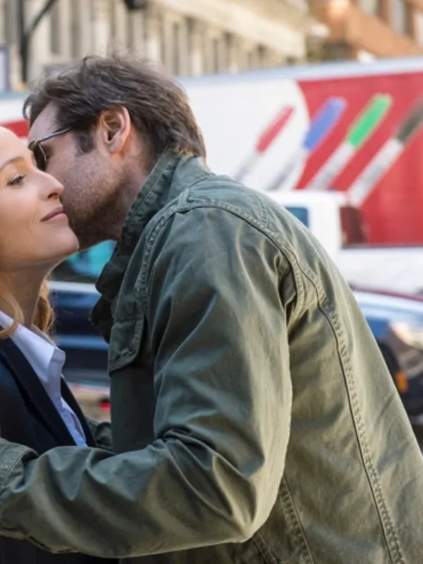 David Duchovny Olive Green Cotton Jacket