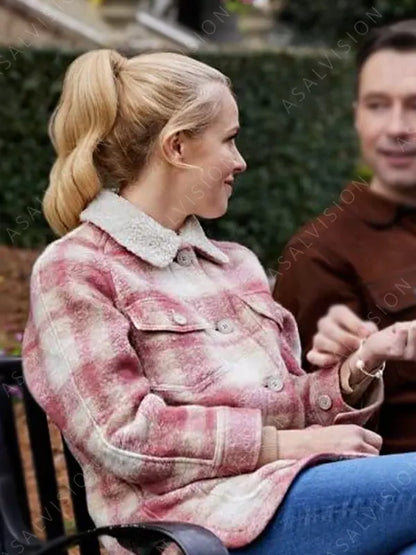 Dawn Spencer The Blessing Bracelet 2023 Amanda Schull Pink Plaid Jacket
