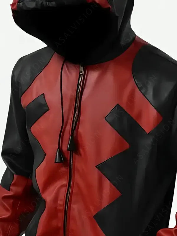 Deadpool Game Costume Leather Hooded Jacket