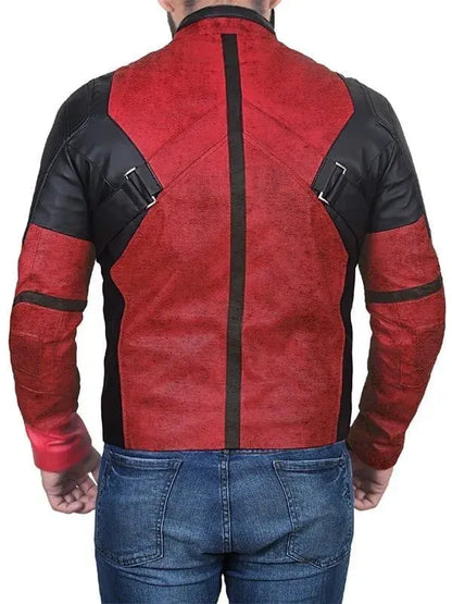 Deadpool Leather Jacket Red And Black