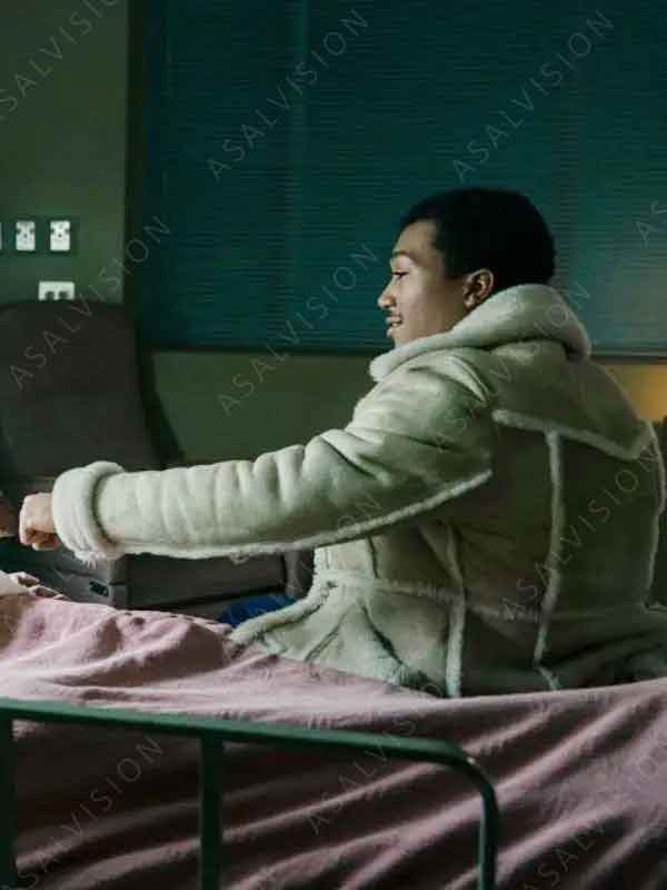 Demetrius Black Mafia Family BMF Big Meech Shearling Suede Leather Coat