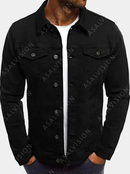 Denim Black Jeans Jacket For Mens