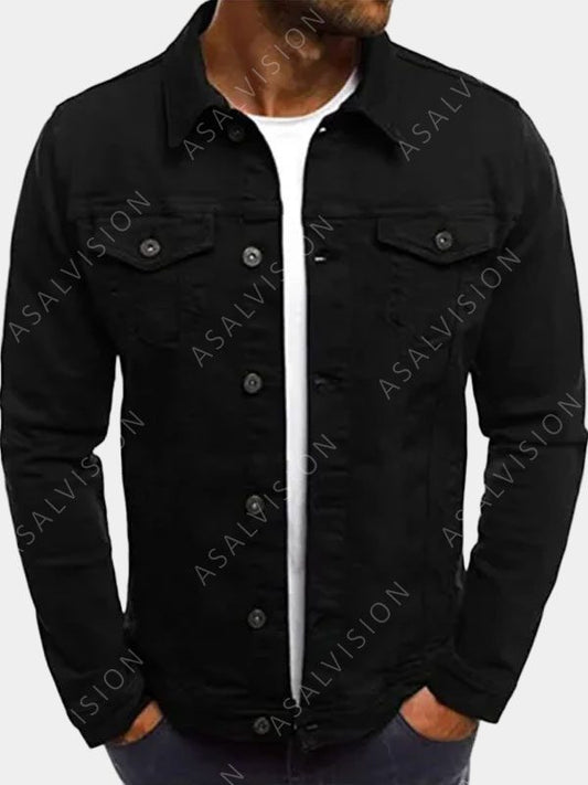 Denim Black Jeans Jacket For Mens