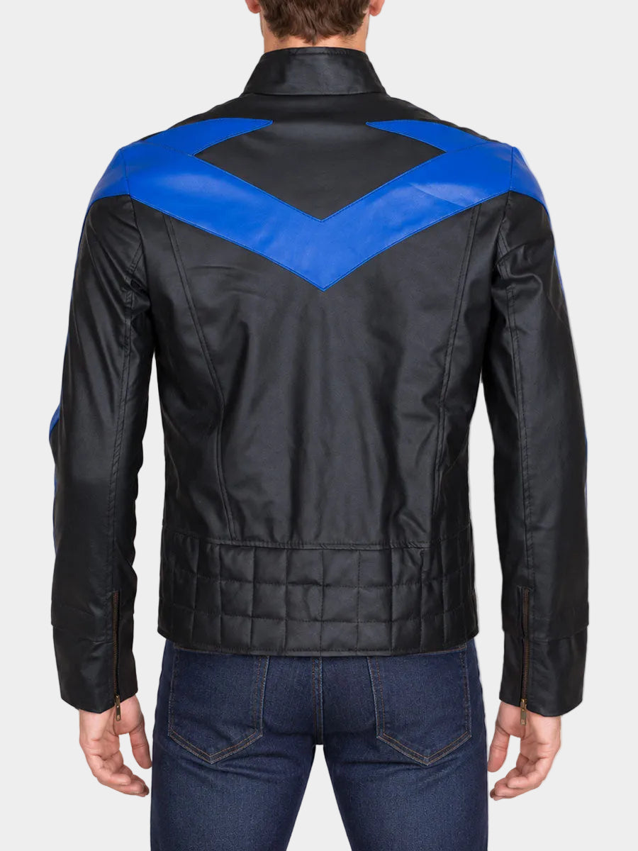 Dick Grayson Nightwing Leather Biker Jacket