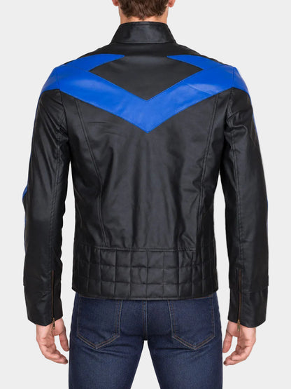Dick Grayson Nightwing Leather Biker Jacket