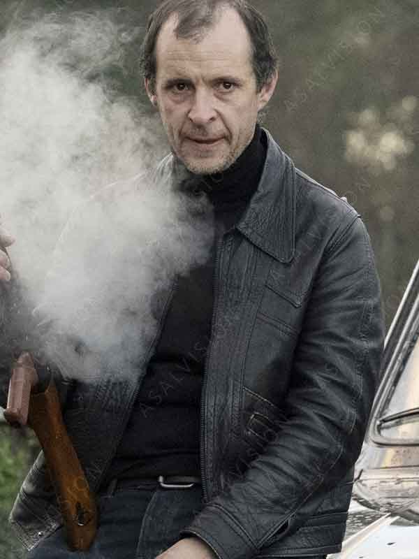Dominic Movie Roses War 2024 Tom Vaughan-Lawlor Black Leather Jacket