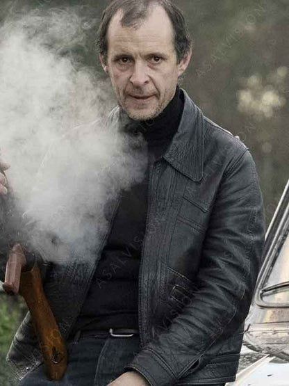 Dominic Movie Roses War 2024 Tom Vaughan-Lawlor Black Leather Jacket