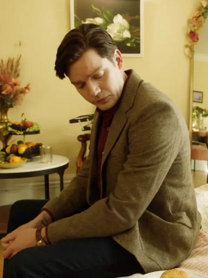 Dominic Sherwood Haunted Wedding 2024 Brian Wool Blazer