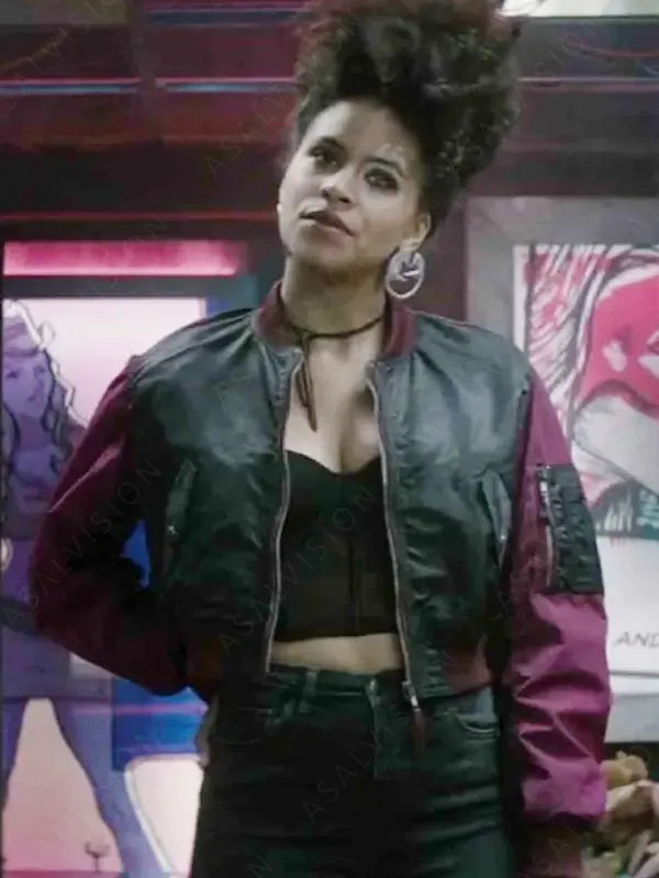 Domino Deadpool 2 Zazie Beetz Bomber Jacket