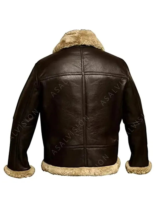 Donald Brown Bomber Shearling Leather Jacket