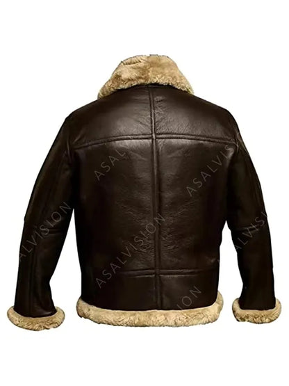 Donald Brown Bomber Shearling Leather Jacket