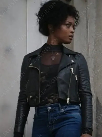 Double Life 2023 Jo Creuzot Black Moto Style Leather Jacket