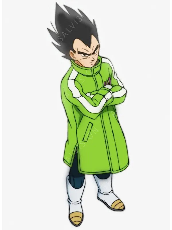 Dragon Ball Super Goku And Broly Vegeta SAB Green Blue Leather Coat