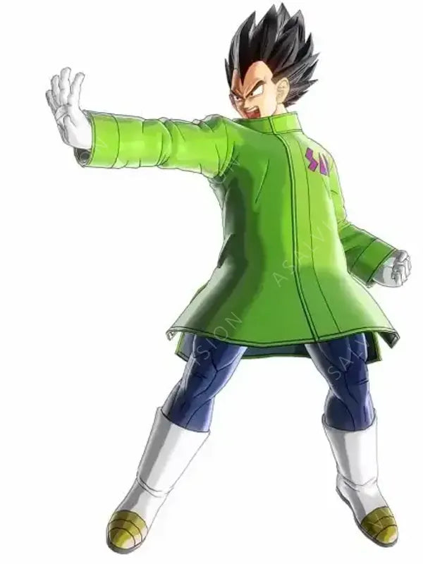 Dragon Ball Super Goku And Broly Vegeta SAB Green Leather Coat