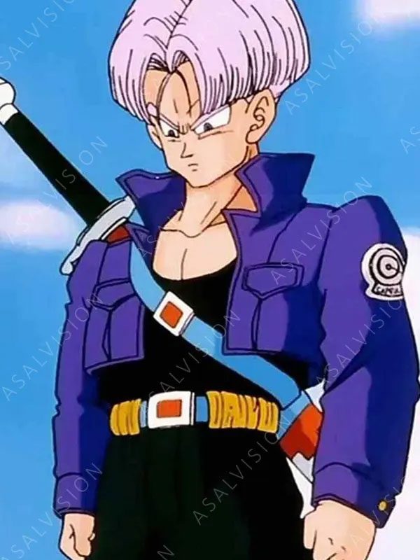 Dragon Ball Z Future Trunks Capsule Crop Leather Blue Jacket