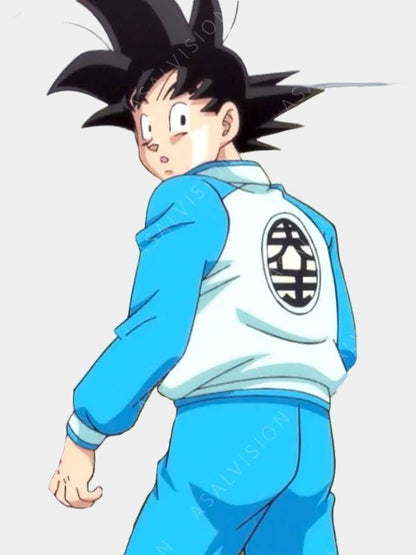Dragon Ball Z Goku Blue And White Bomber Jacket