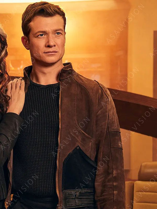 Ed Speleers Star Trek Picard S03 Jack Crusher Brown Suede Leather Jacket
