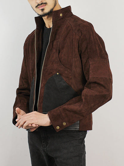 Ed Speleers Star Trek Picard S03 Brown Suede Leather Jacket