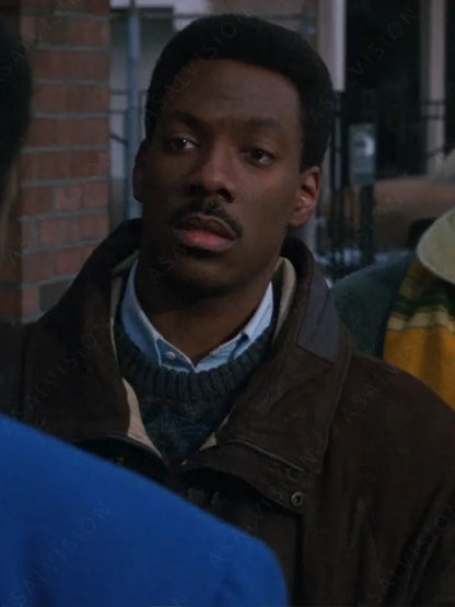 Eddie Murphy Leather Hooded Jacket