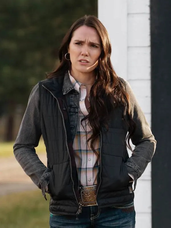 Eden Brolin Yellowstone Mia Black Vest
