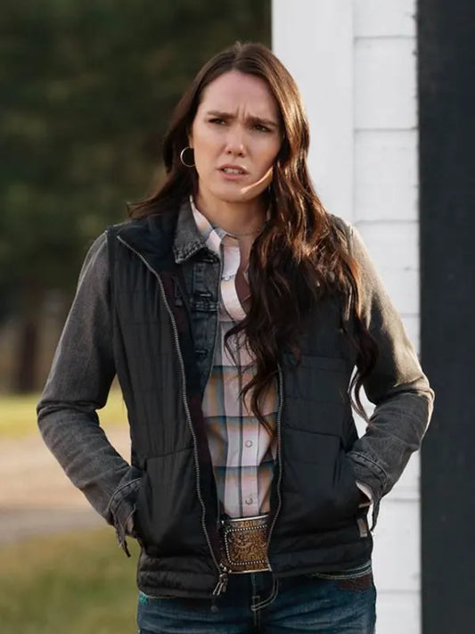 Eden Brolin Yellowstone Mia Black Vest