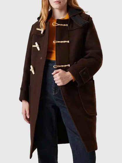 Elara Dark Brown Duffle Coat