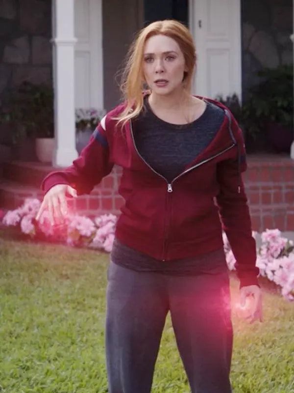 Elizabeth Olsen Tv Series WandaVision Wanda Maximoff Red Hoodie