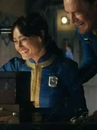 Ella Purnell Blue Genuine Leather Jacket For Men And Women